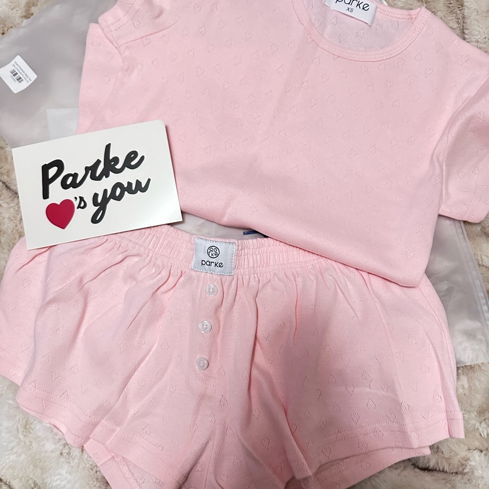 Parke Pointelle Heart SHORTS ONLY XS